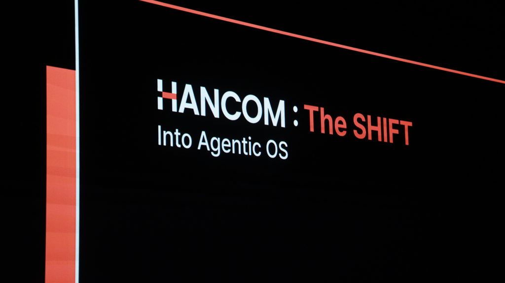 HANCOM: THE SHIFT Into Agentic OS Press Conference — Title Slide Image
